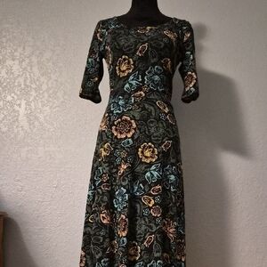 LuLaRoe 1/2 Sleeve Dress - Black, Blue, Yellow, Pink Floral